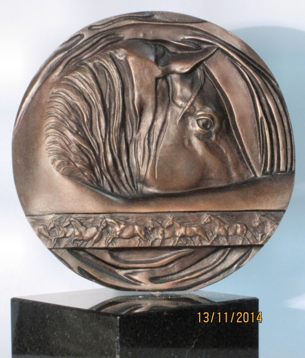 Sculpture titled ""Galop"" by Anna Wątróbska, Original Artwork, Bronze