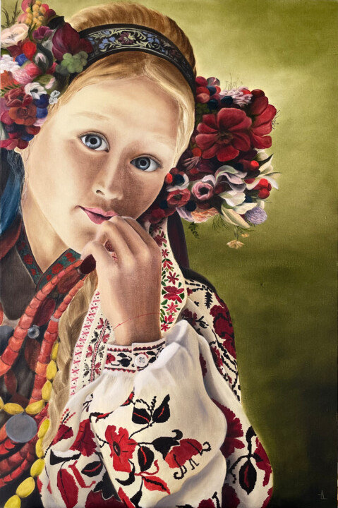 Pintura titulada "Kyivan" por Anna Zhdanyuk, Obra de arte original, Oleo Montado en Bastidor de camilla de madera
