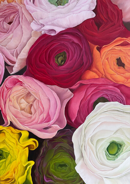 绘画 标题为“Realistic Flower Pa…” 由Anna Lyashenko, 原创艺术品, 油