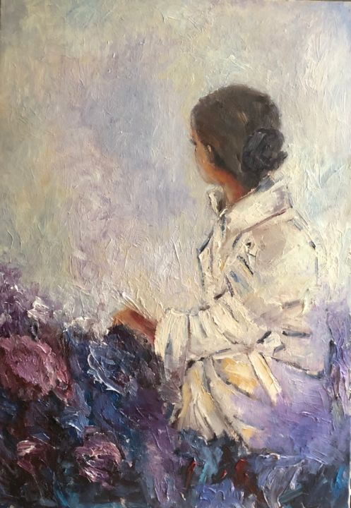 Painting titled "Rêveuse" by Anna Perfilieva, Original Artwork, Oil