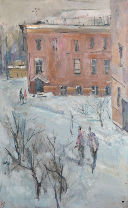 Schilderij getiteld "Academy" door Anna Zbarazhskaia, Origineel Kunstwerk, Olie