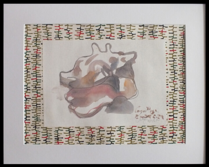 Dibujo titulada "Coquillages n°1" por Anne Cardot, Obra de arte original, Acuarela Montado en Cartulina