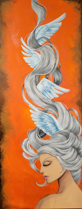 Painting titled "Blessed / Siunattu" by Anni Vahlqvist, Original Artwork, Oil