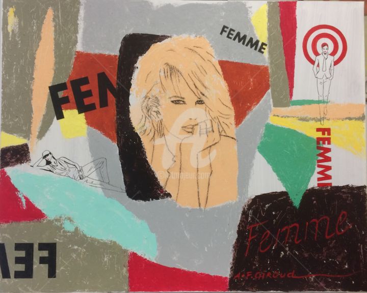 ""FEMME FEMME"" başlıklı Tablo Annie-France Giroud tarafından, Orijinal sanat, Akrilik