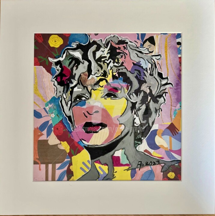 Pintura intitulada "Tina Turner" por Annie Predal, Obras de arte originais, Colagens
