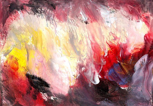 Schilderij getiteld "Edge of the Volcano" door Ann Snow, Origineel Kunstwerk