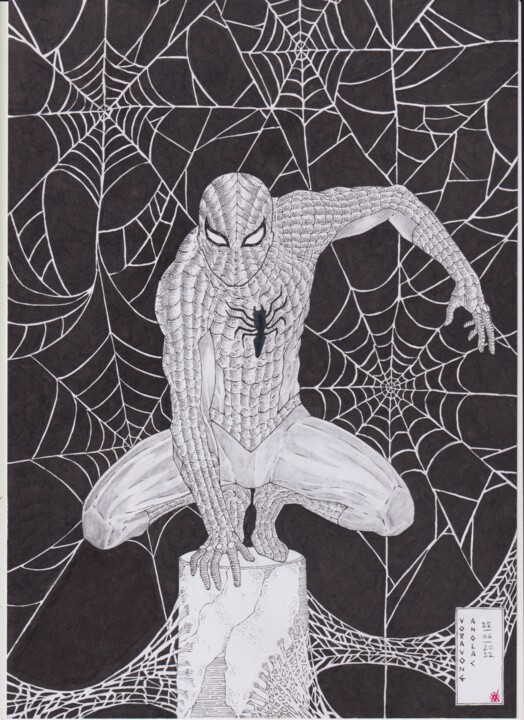 Zeichnungen mit dem Titel "MARVEL tribute : SP…" von Anolac Voravong, Original-Kunstwerk, Bleistift