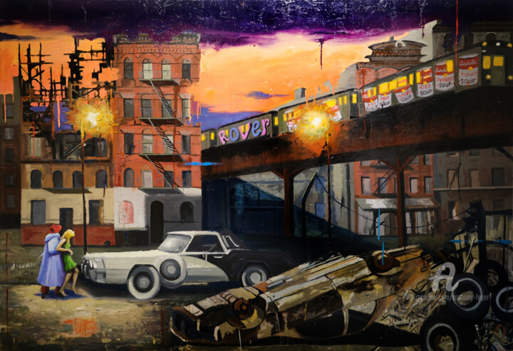 Painting titled "Bronx Bombers" by Anthony Feyer, Original Artwork, Oil