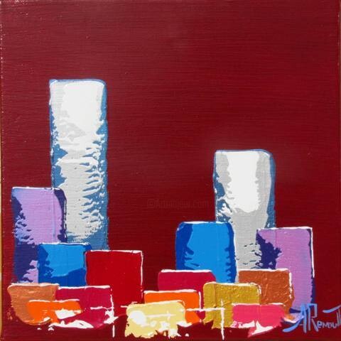 Painting titled "NYC Towers 38" by Antoine Renault, Original Artwork