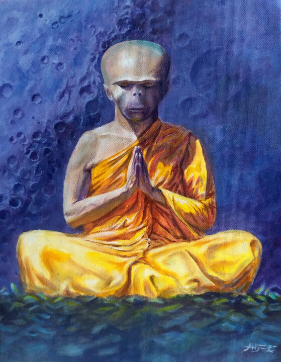 Painting titled "Meditation" by Anton Mandych, Original Artwork, Acrylic