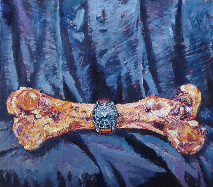 Картина под названием "Time Stops When It…" - Anton Terziev, Подлинное произведение искусства, Масло