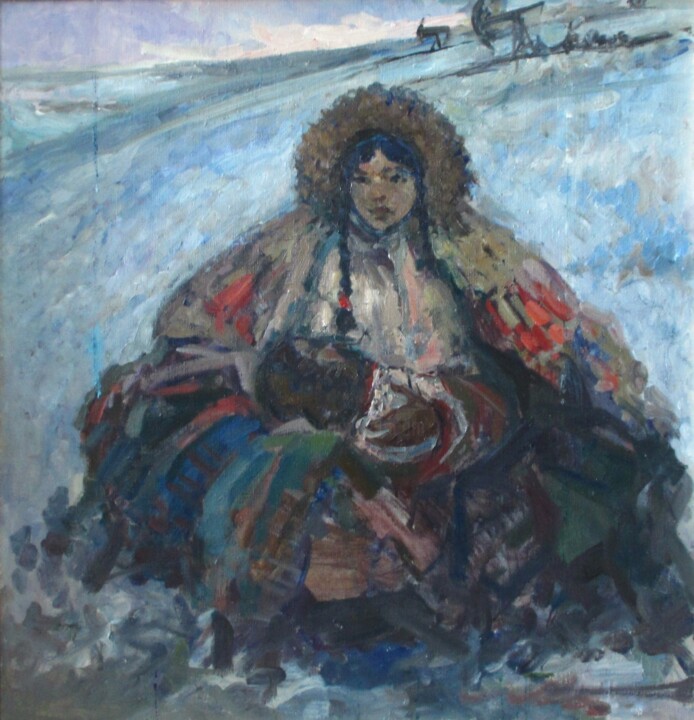 Peinture intitulée "Хантейка" par Antonii Bushuev, Œuvre d'art originale, Huile Monté sur Châssis en bois