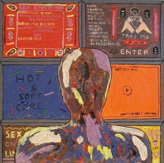绘画 标题为“Cybersex - Many Pos…” 由Antonino La Vela, 原创艺术品, 油