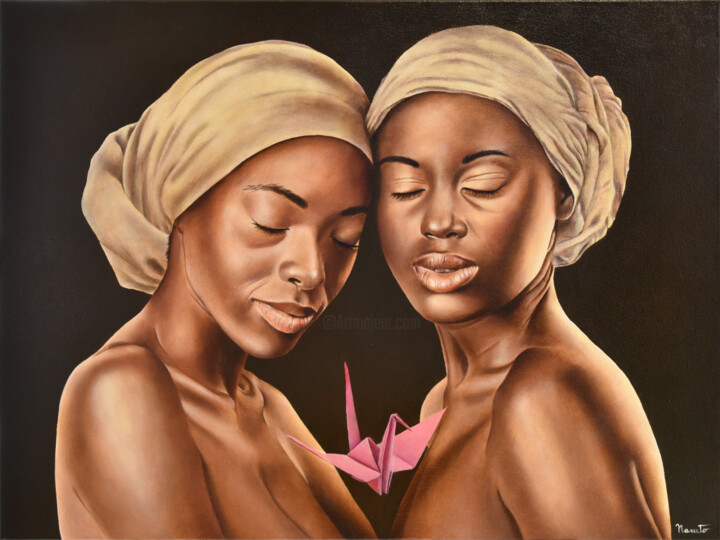 Pintura titulada "The silent twins" por Antonio Nasuto, Obra de arte original, Oleo Montado en Bastidor de camilla de madera