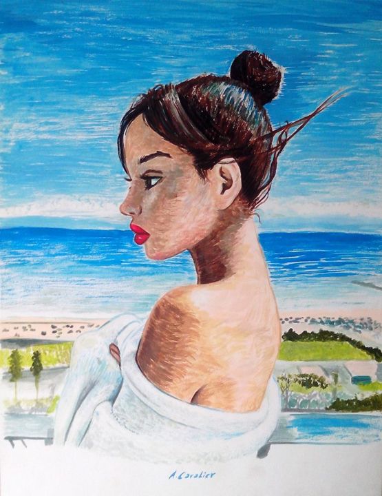 Painting titled "Beauté" by Tony, Original Artwork, Acrylic