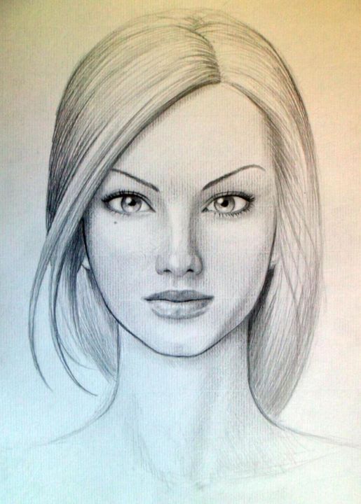 Drawing titled "Diana C" by Tony, Original Artwork, Pencil