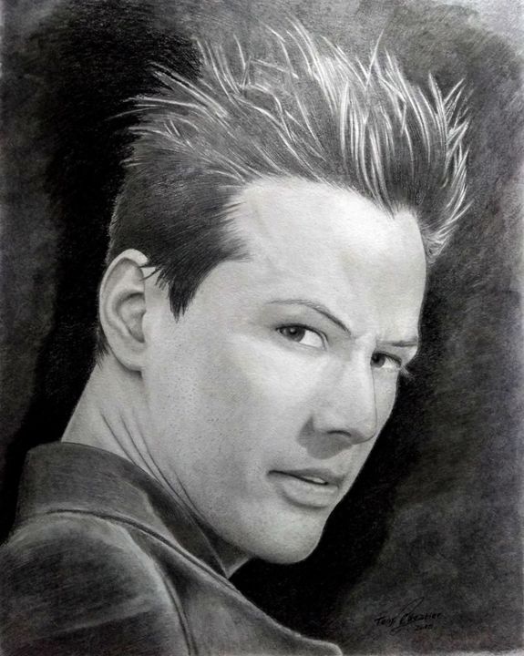 Dibujo titulada "keanu Reeves" por Tony, Obra de arte original, Lápiz