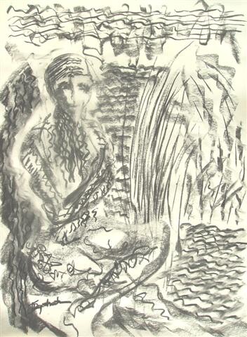 Dessin intitulée "Lady at the water" par Antoon Diepstraten, Œuvre d'art originale, Autre