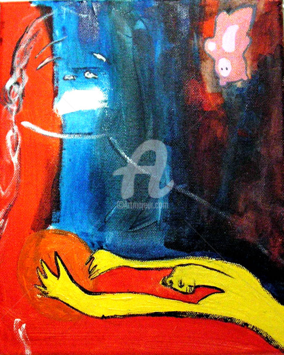 Painting titled "Society & Sex (Sexo…" by Anu Ainé, Original Artwork, Acrylic