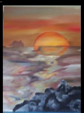 Painting titled "sunset" by Saumya Anuj, Original Artwork