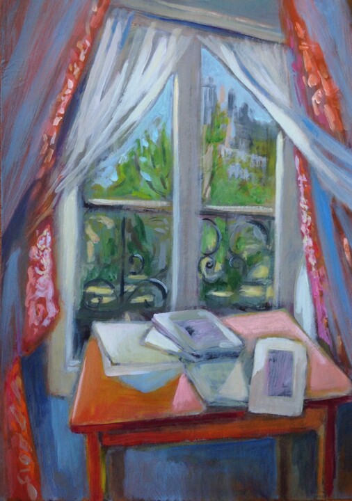 Malerei mit dem Titel "View from Window #2" von Anyck Alvarez Kerloch, Original-Kunstwerk, Acryl