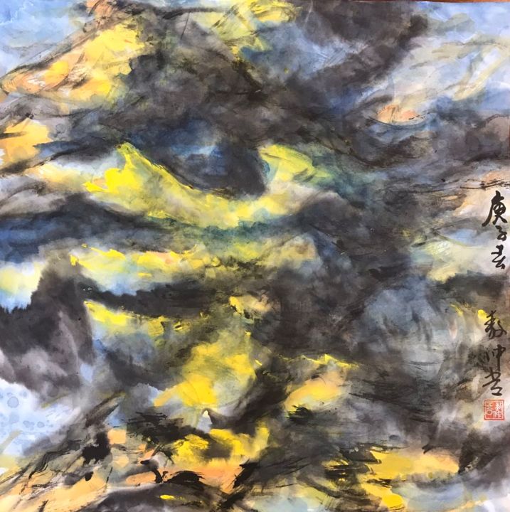 Pintura intitulada "SH 37 - Look Down -…" por Zhongwu Zhong Wu, Obras de arte originais, Tinta