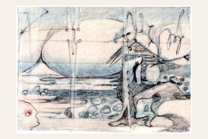Disegno intitolato "Hiroshima mon amour" da Alexandre Podgorny, Opera d'arte originale, Collages