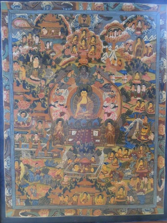 "Tibetan Tangka pain…" başlıklı Tablo Apollo Apollonius tarafından, Orijinal sanat, Petrol Ahşap panel üzerine monte edilmiş