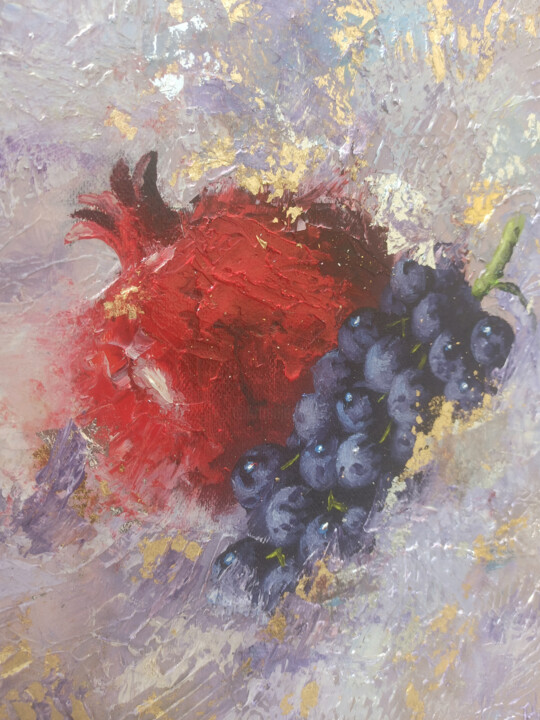 Painting titled "Nature's Jewels" by Arayik Muradyan, Original Artwork, Oil Mounted on Wood Stretcher frame