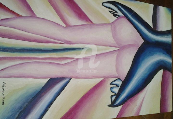 Pintura titulada "Nudo fiero" por Arduino Rossi, Obra de arte original, Oleo Montado en Panel de madera