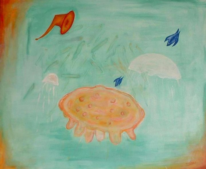 「aguas1」というタイトルの絵画 Arlindo Arezによって, オリジナルのアートワーク