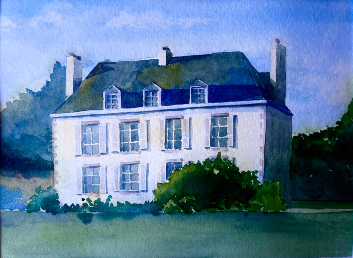 Peinture intitulée "Les Fontaines - Mai…" par Ari Rakotondraibe, Œuvre d'art originale, Aquarelle