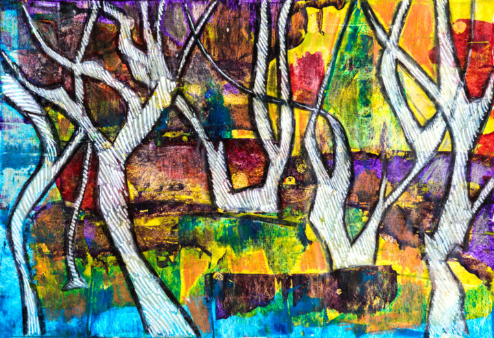 Painting titled "Summer Forest" by Ariadna De Raadt, Original Artwork, Acrylic