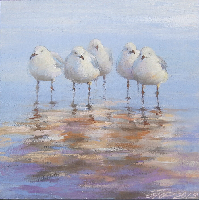 Drawing titled "Seagulls" by Arija Paikule, Original Artwork, Other