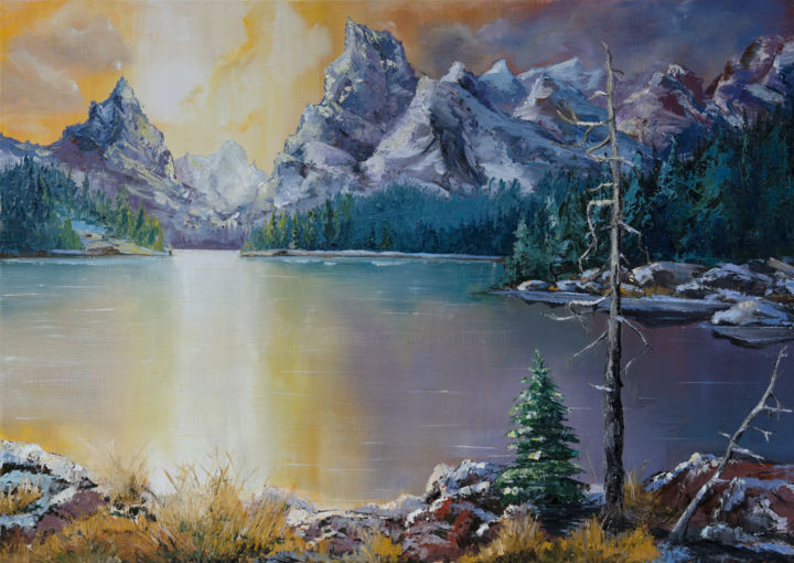 Painting titled "Par un matin glacial" by Arina Tcherem, Original Artwork, Oil