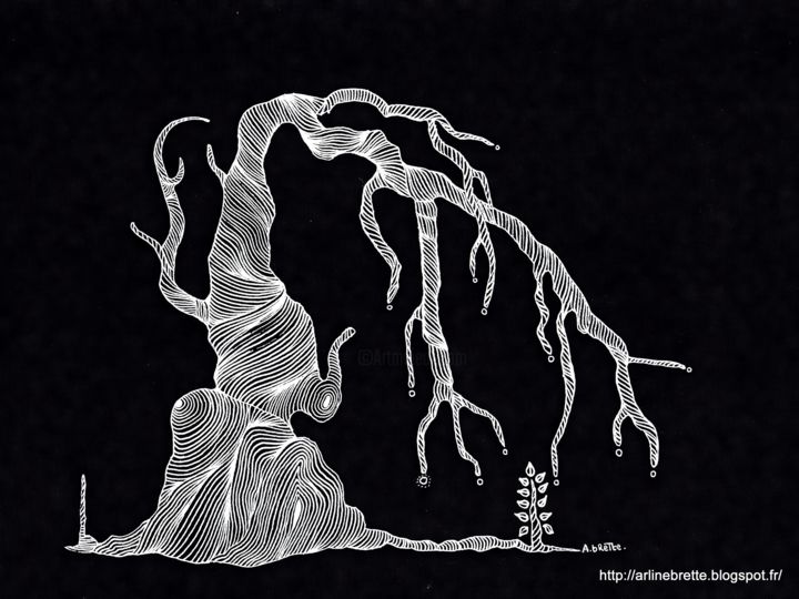 Desenho intitulada "série arbre" por Arline Brette, Obras de arte originais, Canetac de aerossol
