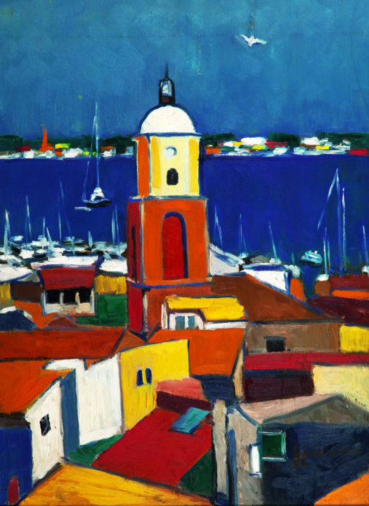 Painting titled "LIGHTHOUSE" by Vladimir Grigoryan, Original Artwork, Oil