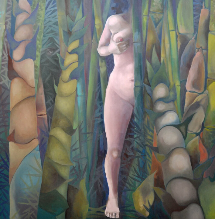 Peinture intitulée "La femme sauvage" par Art Sueno, Œuvre d'art originale, Huile