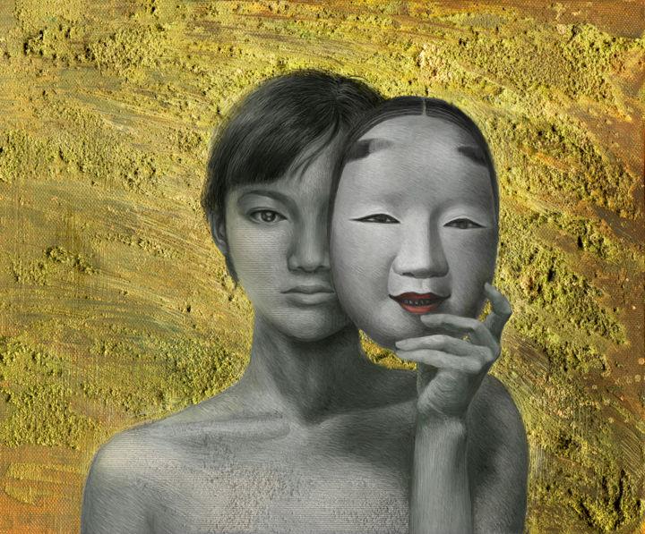Arte digital titulada "MASK I" por Tomomi Sato, Obra de arte original