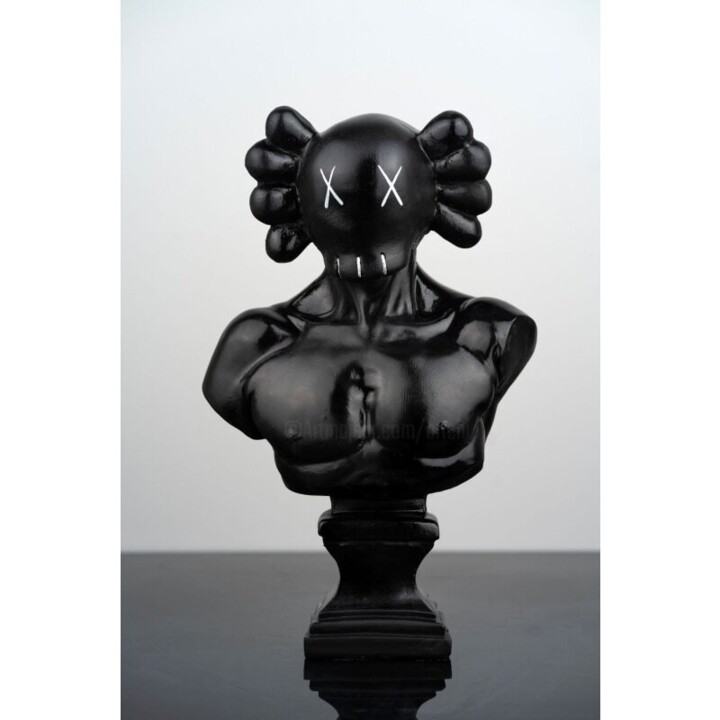 Sculpture titled "The Black David Mes…" by Dervis Yusuf Akdemir, Original Artwork, Resin