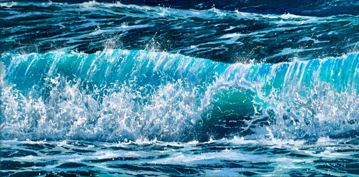 Картина под названием "Sea foam" - Artem Kolesnikov, Подлинное произведение искусства, Масло
