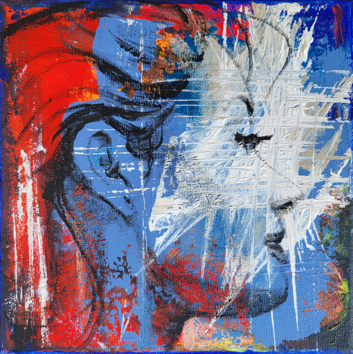 Painting titled "VOICES IN THE WIND.…" by Artem Usá, Original Artwork, Acrylic Mounted on Wood Stretcher frame