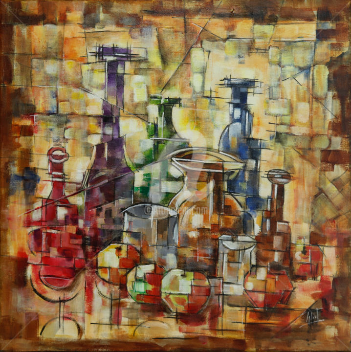 Ζωγραφική με τίτλο "Still Life VII" από Jaroslaw Glod, Αυθεντικά έργα τέχνης, Ακρυλικό