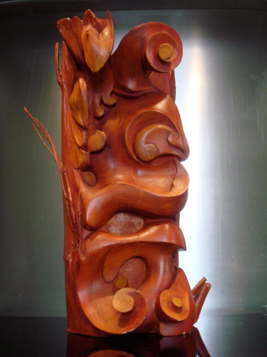 Sculpture titled "TIKI Lingam" by Artéo.Gm, Original Artwork, Wood