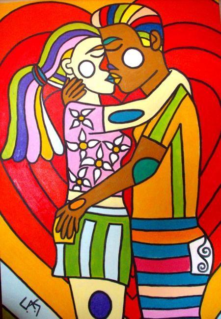 Schilderij getiteld "amor sem preconceito" door Cas, Origineel Kunstwerk