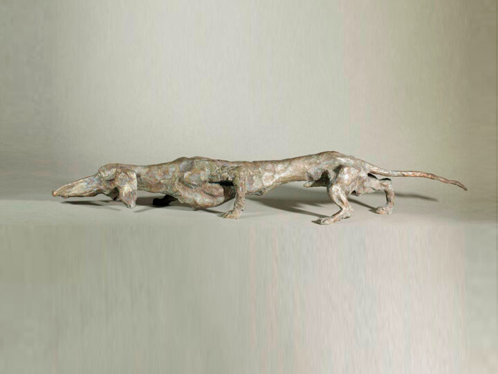 Scultura intitolato "Dachshund" da Artgallery, Opera d'arte originale, Bronzo