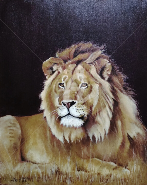 「"Lion (X)" / SOLD」というタイトルの絵画 Arthurisによって, オリジナルのアートワーク, オイル