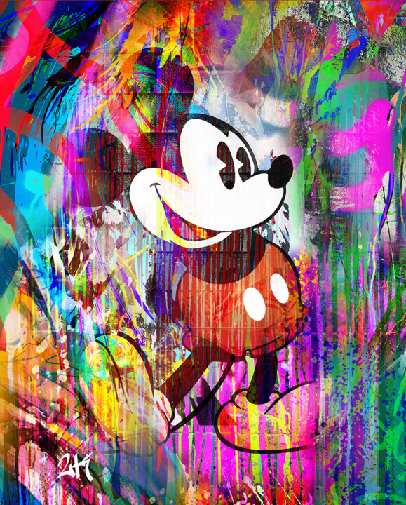 Pintura titulada "Mickey" por 2kyff, Obra de arte original, Pintura Digital Montado en Bastidor de camilla de madera