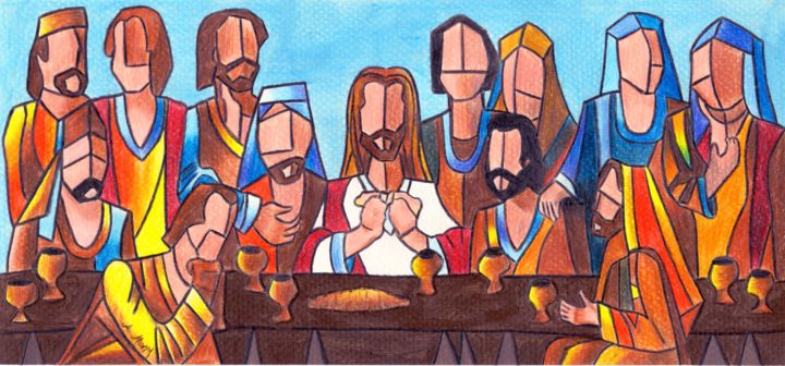 Painting titled "The Last Supper" by Eman Allam (Artist Mony), Original Artwork, Other