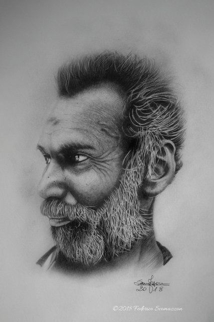 Drawing titled "Exercise" by Federico Scomazzon Portraitist, Original Artwork, Graphite